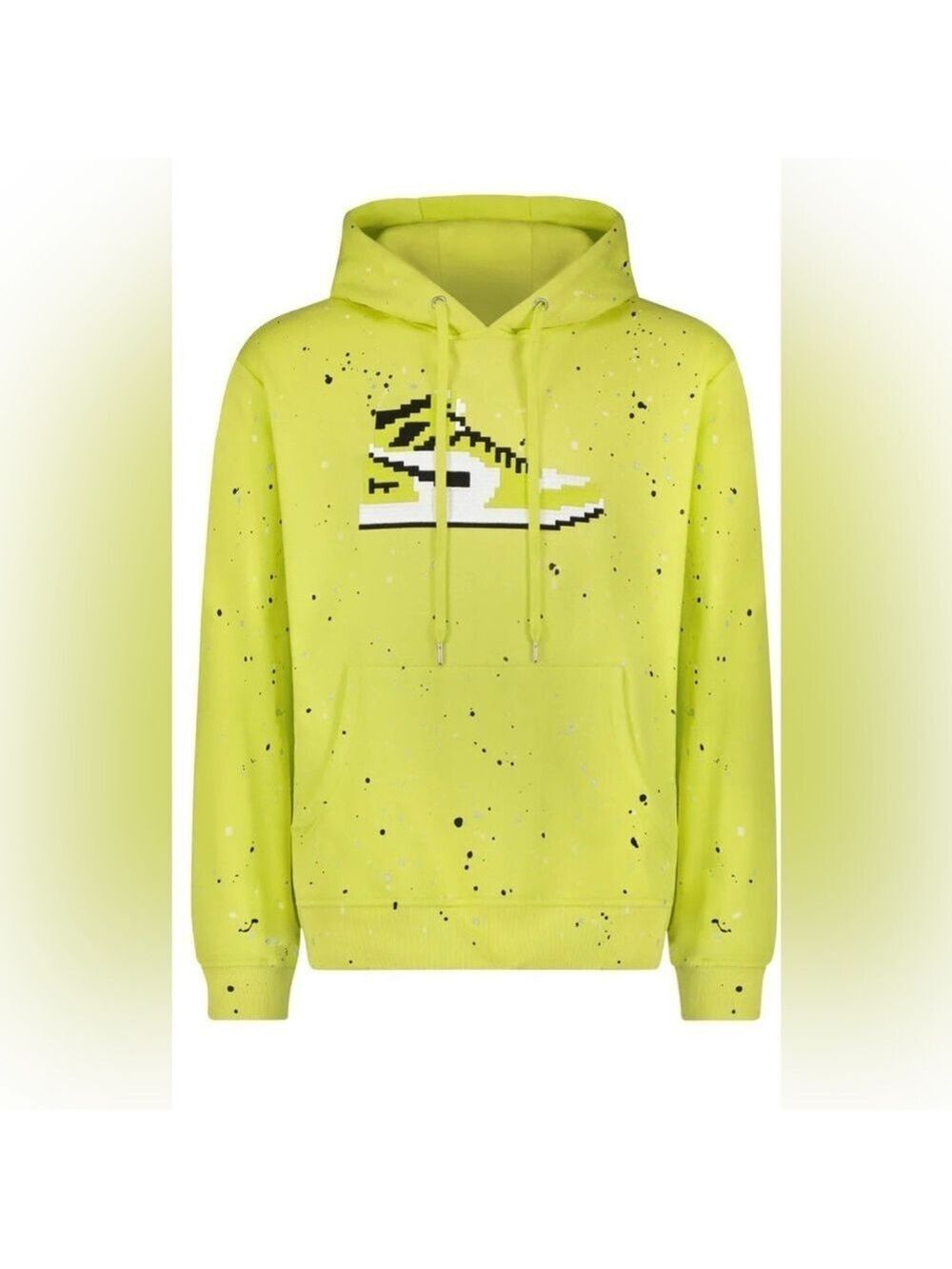 8-Bit by Mostly Heard Rarely Seen Men's Green Splatter Hoodie Sweatshirt Large